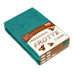 Prześcieradło frotte z gumką 60x120 turkusowe ciemne P16-60 grube 200g/m2