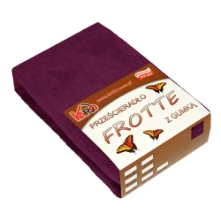 Prześcieradło frotte z gumką 60x120 śliwkowe P27-60 grube 200g/m2