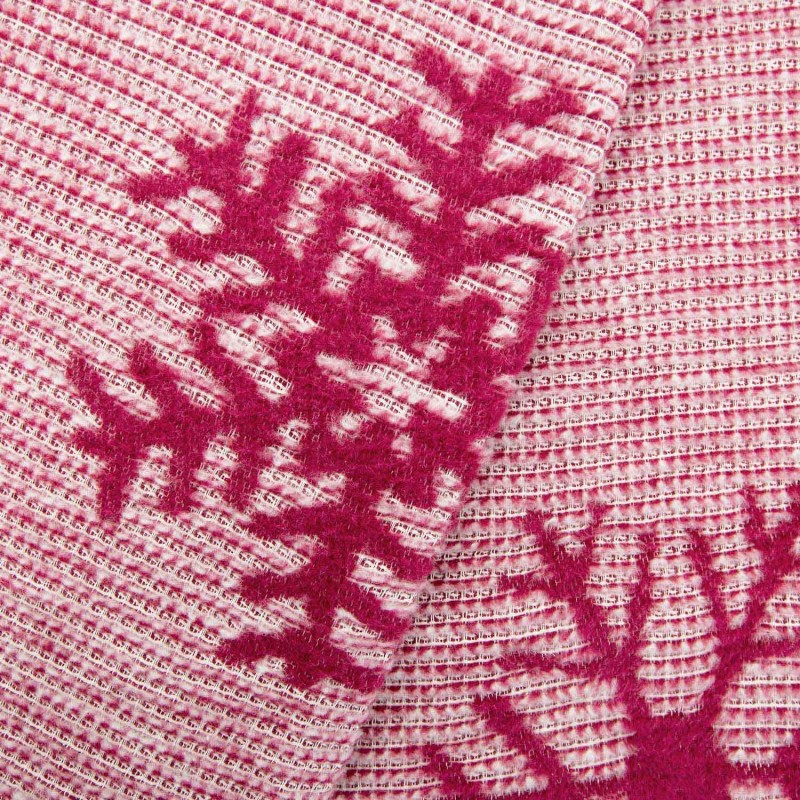 Koc bawełniany akrylowy 150x200 Świąteczny bordowy renifery 16675A -6