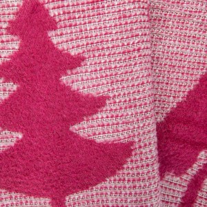 Koc bawełniany akrylowy 150x200 Świąteczny bordowy renifery 16675A -8