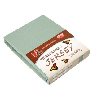 32313Prześcieradło jersey z gumką 90x200 oliwkowe 013 grube 150g/m2 KARO-1