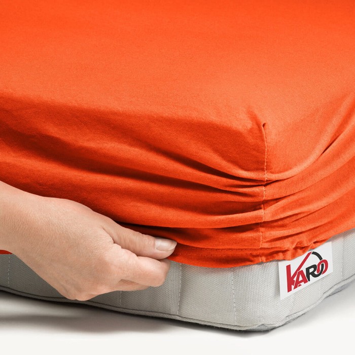 32324Prześcieradło jersey z gumką 90x200 ugier 052 grube 150g/m2 KARO-2