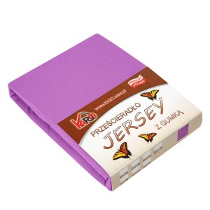 32327Prześcieradło jersey z gumką 90x200 fuksja 062 grube 150g/m2 KARO-1