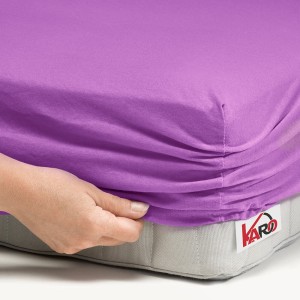 32327Prześcieradło jersey z gumką 90x200 fuksja 062 grube 150g/m2 KARO-2