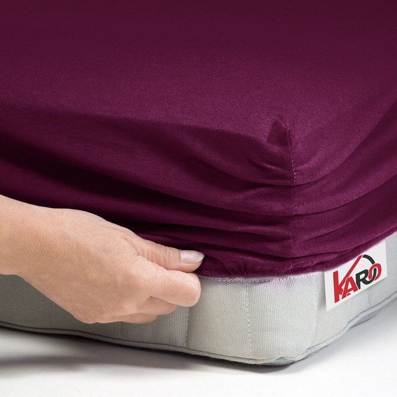 32347Prześcieradło jersey z gumką 120x200 śliwkowe 027 grube 150g/m2 KARO-2