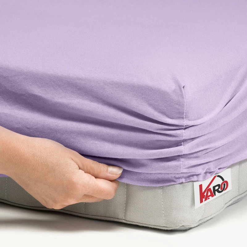 32353Prześcieradło jersey z gumką 120x200 wrzosowe 036 grube 150g/m2 KARO-2