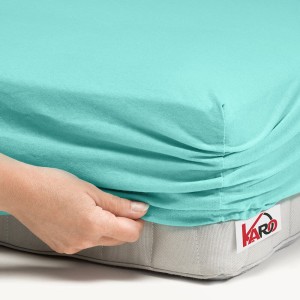 32362Prześcieradło jersey z gumką 120x200 miętowe 054 grube 150g/m2 KARO-2