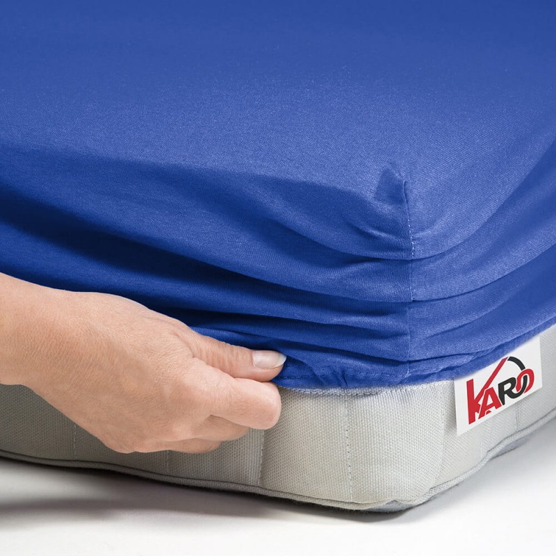 32390Prześcieradło jersey z gumką 140x200 szafirowe 029 grube 150g/m2 KARO-2