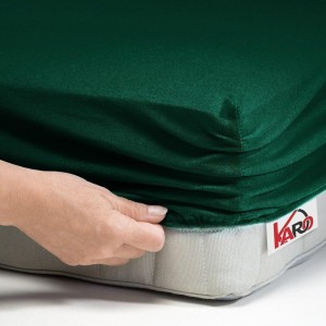 32411Prześcieradło jersey z gumką 140x200 zielone butelkowe 074 grube 150g/m2 KARO-2