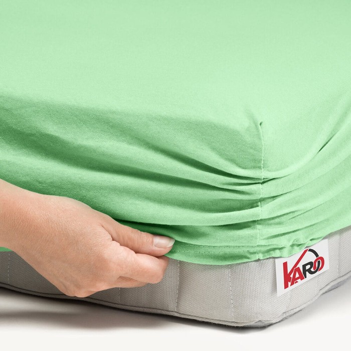 Prześcieradło jersey z gumką 160x200 seledynowe P12-160 grube 150g/m2-2