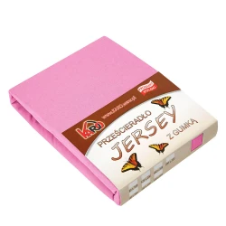 Prześcieradło jersey z gumką 160x200 różowe P20-160 grube 150g/m2