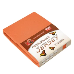 Prześcieradło jersey z gumką 160x200 rude terra P25-160 grube 150g/m2