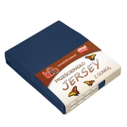 Prześcieradło jersey z gumką 160x200 granatowe P34-160 grube 150g/m2
