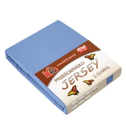 Prześcieradło jersey z gumką 160x200 niebieskie P38-160 grube 150g/m2