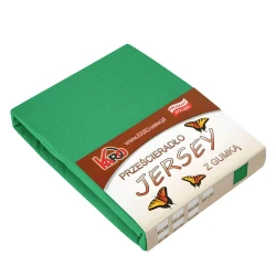 Prześcieradło jersey z gumką 160x200 zielone trawiaste P49-160 grube 150g/m2