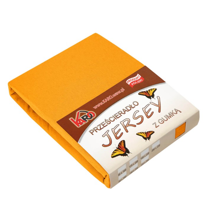 Prześcieradło jersey z gumką 160x200 pomarańczowe P50-160 grube 150g/m2-1