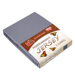 Prześcieradło jersey z gumką 160x200 grafitowe P70-160 grube 150g/m2