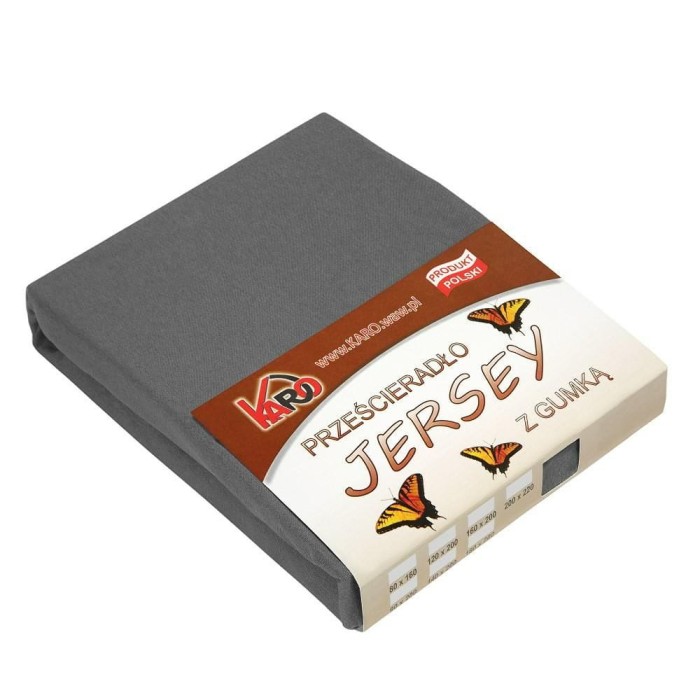Prześcieradło jersey z gumką 160x200 antracytowe P72-160 grube 150g/m2-1