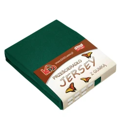 Prześcieradło jersey z gumką 160x200 zielone butelkowe P74-160 grube 150g/m2