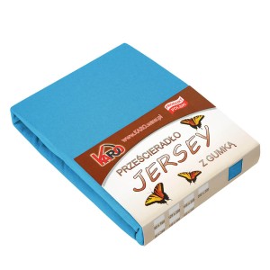 32463Prześcieradło jersey z gumką 200x220 turkusowe 080 grube 150g/m2 KARO-1