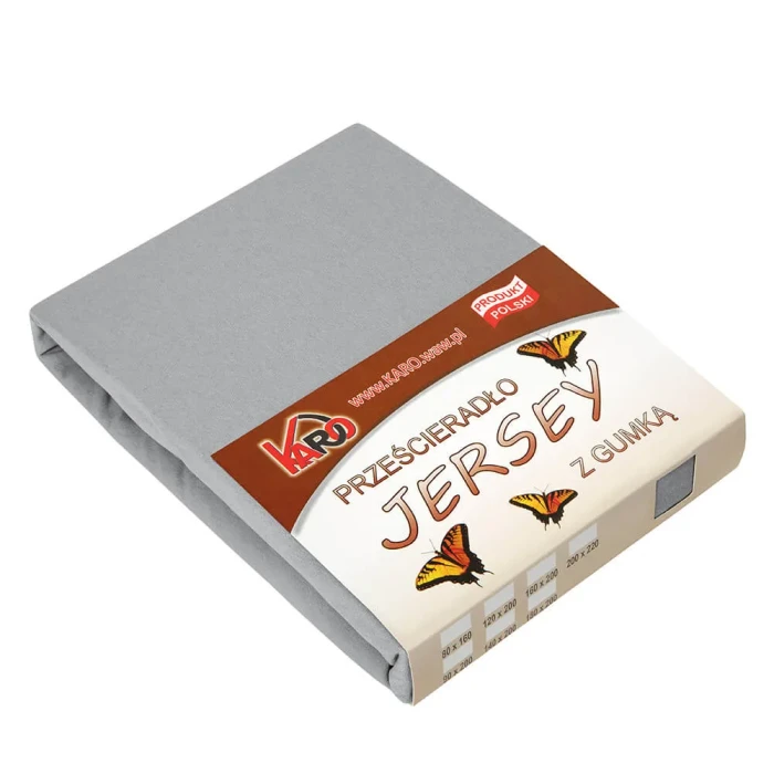 Prześcieradło z gumką jersey 140x200 szare P07-140