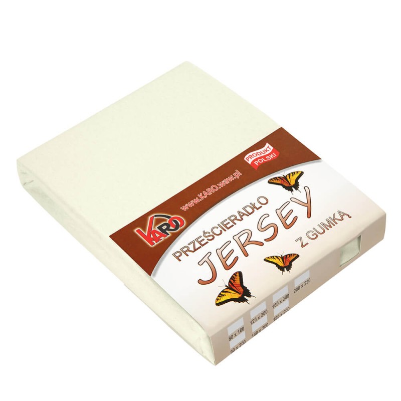 Prześcieradło jersey z gumką 140x200 ekri P02-140 grube 150g/m2