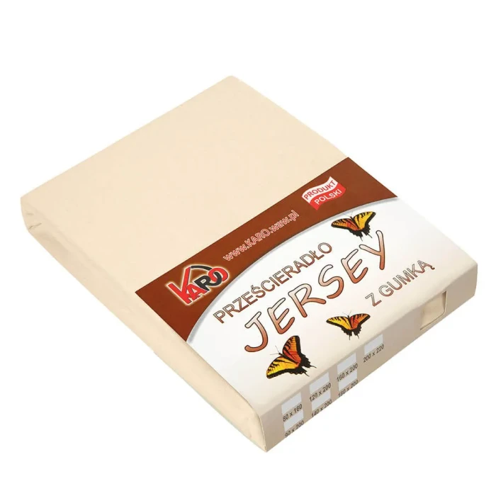 Prześcieradło jersey z gumką 120x200 Bezowe jasne 1