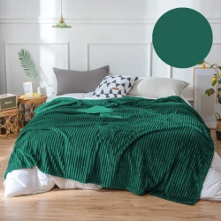 Koc Mikrofibra Tłoczony w Pasy 200x220 Zielony Ewe