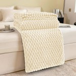 Koc Mikrofibra Tłoczony HONEY  160x200 Ecru