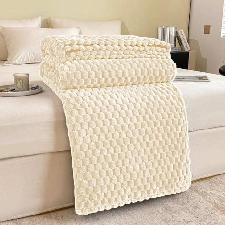 Koc Mikrofibra Tłoczony HONEY 150x200 Ecru