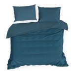 Pościel satynowa 220x200 Nova 3 Jednobarwna Granatowa