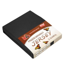 Prześcieradło z gumką jersey 160x200 czarne P13-160