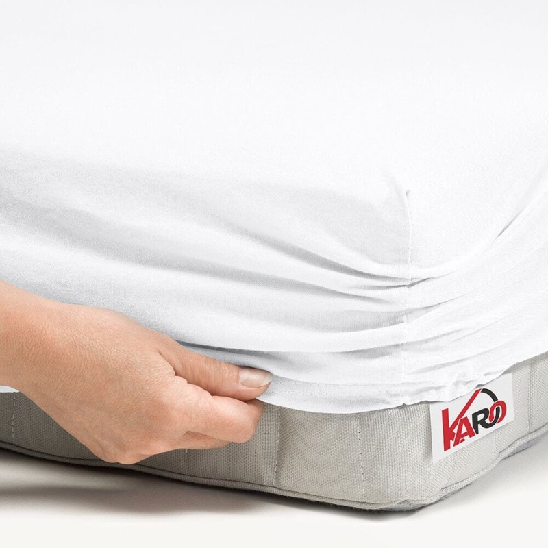 Prześcieradło jersey z gumką 120x200 białe 001 grube 150g/m2