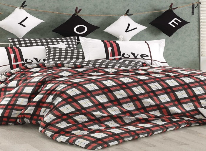 Pościel Bawełniana 200x220 Love Code Red Hobby