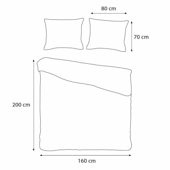 32784Pościel bambusowa 160x200 szara paski satyna bawełniana jednobarwna 2 poszewki 70x80 Bamboo 23-10