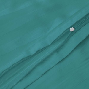 32799Pościel bambusowa 180x200 turkusowa paski satyna bawełniana jednobarwna 2 poszewki 70x80 Bamboo 23-4