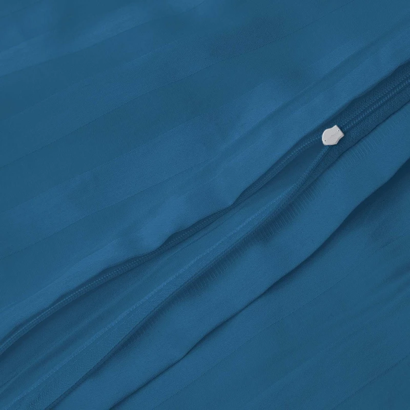 32804Pościel bambusowa 140x200 niebieska paski satyna bawełniana jednobarwna poszewka 70x80 Bamboo 23-4