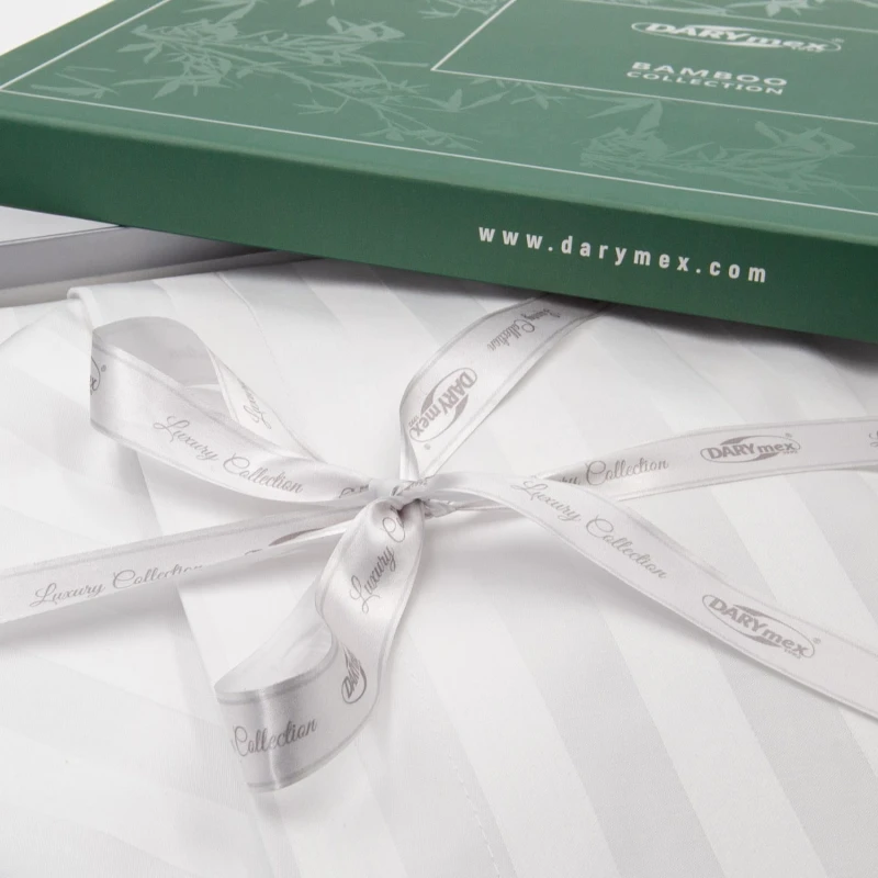 32804Pościel bambusowa 140x200 niebieska paski satyna bawełniana jednobarwna poszewka 70x80 Bamboo 23-9