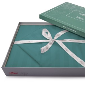 32805Pościel bambusowa 140x200 turkusowa paski satyna bawełniana jednobarwna poszewka 70x80 Bamboo 23-6