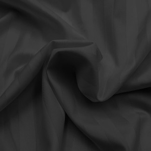 32806Pościel bambusowa 140x200 czarna paski satyna bawełniana jednobarwna poszewka 70x80 Bamboo 23-5