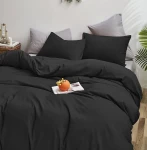 Pościel czarna 160x200 Premium 100% bawełna satynowa CW-1673 3 części