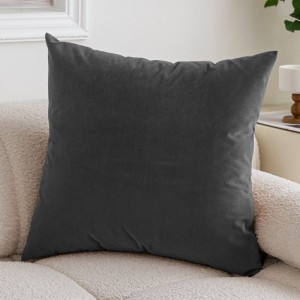 Poszewka na Poduszkę 40x40 Gładka Welur Grafitowa-2