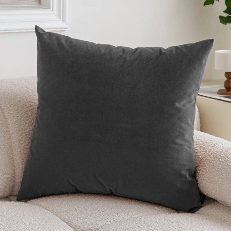 Poszewka na Poduszkę 40x40 Gładka Welur Grafitowa-2