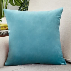 Poszewka na Poduszkę 40x40 Gładka Welur Niebieska