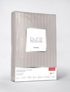32874Pościel adamaszkowa 160x200 beżowa jednobarwna paski 1 cm Pure-4