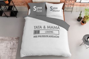 Pościel bawełniana 160x200 nie przeszkadzać tata & mama Holland-5