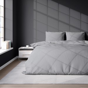 32910Pościel adamaszkowa 160x200 szara 16 jednobarwna paski 1 cm Pure-2
