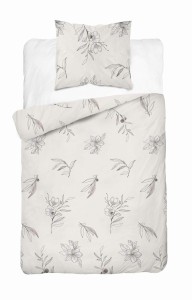 Pościel satynowa 140x200 Home Satin 80 kwiaty kremowa-2