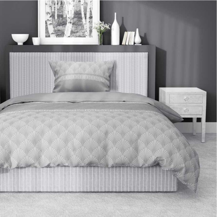 Pościel satynowa 140x200 Home Satin 81 szara glamour-1