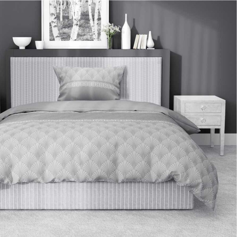 Pościel satynowa 140x200 Home Satin 81 szara glamour-1